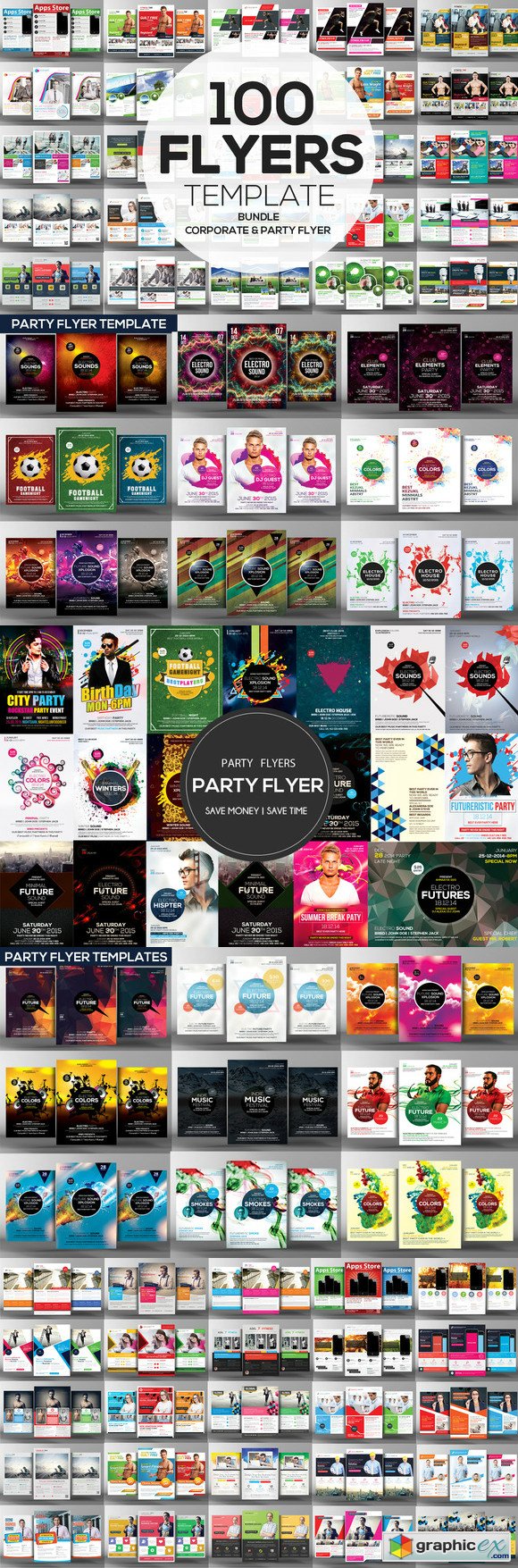 100 Corporate and Party Flyers Psd