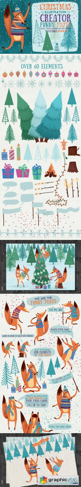Christmas Illustration Creator Foxes