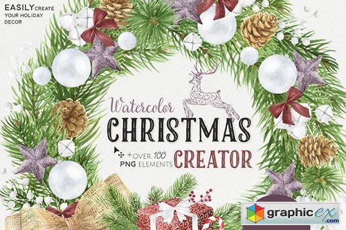 Watercolor Christmas Creator Pack #3