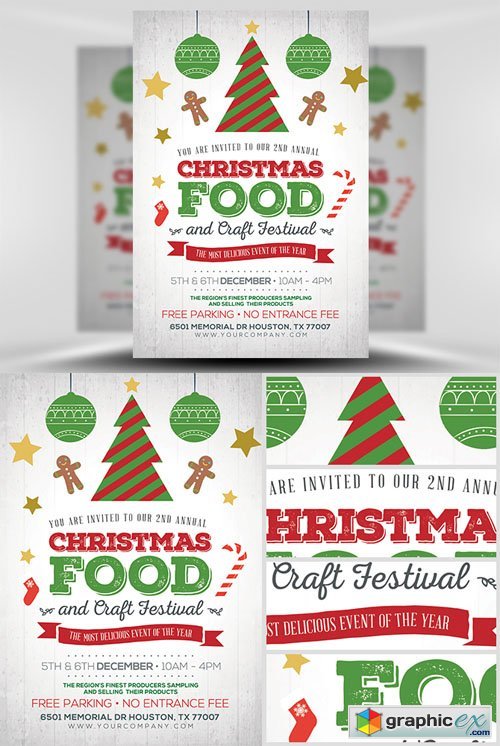 Christmas Food & Crafts Festival Flyer Template