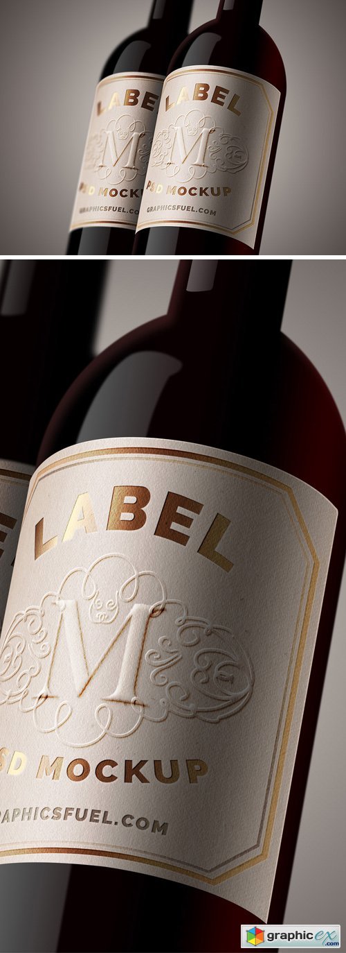 Wine Bottle Label Mock-Up