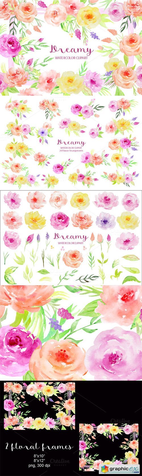 Watercolor Clipart Dreamy Collection