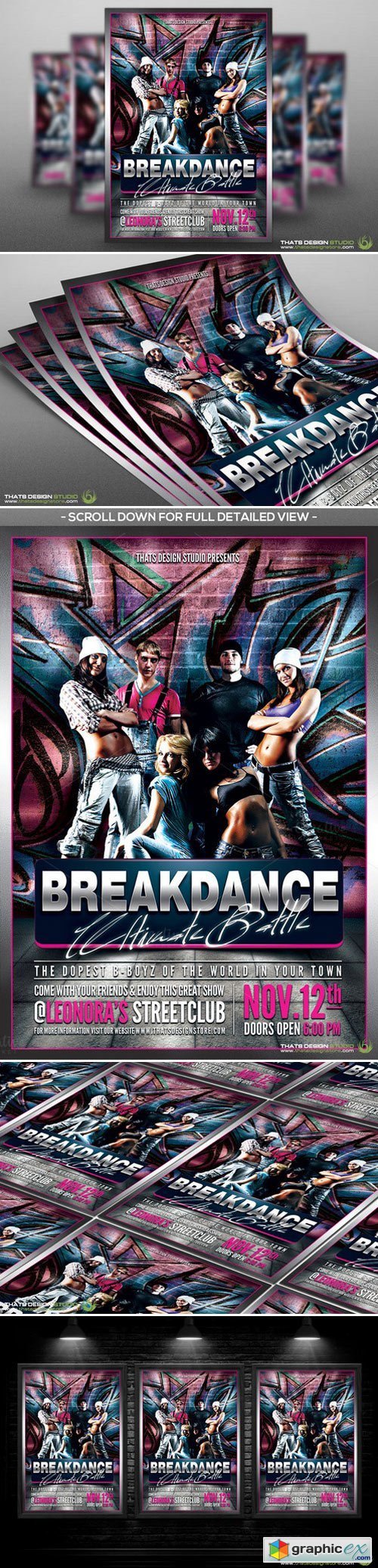Break Dance Battle Flyer Template V3