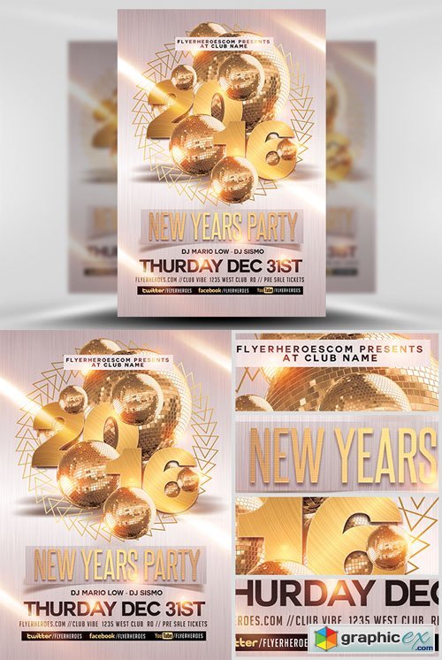 New Year Party Flyer Template 2