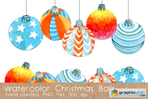 Watercolor Christmas Balls