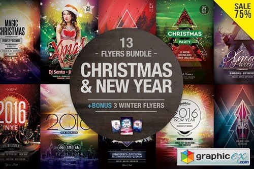 Christmas & New Year Flyers Bundle 464734