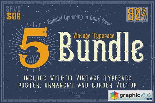 5 Typeface Vintage Bundle