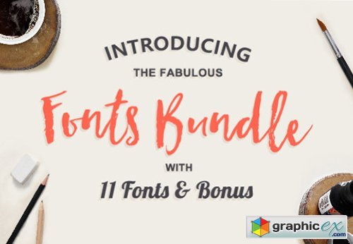 The Fabulous Fonts Bundle with 11 Fonts & Bonus