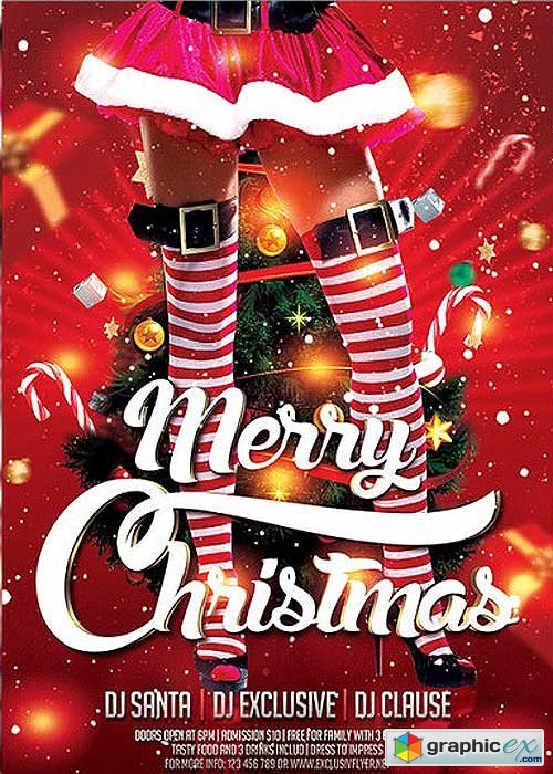 Sexy Christmas Premium Flyer Template + Facebook Cover