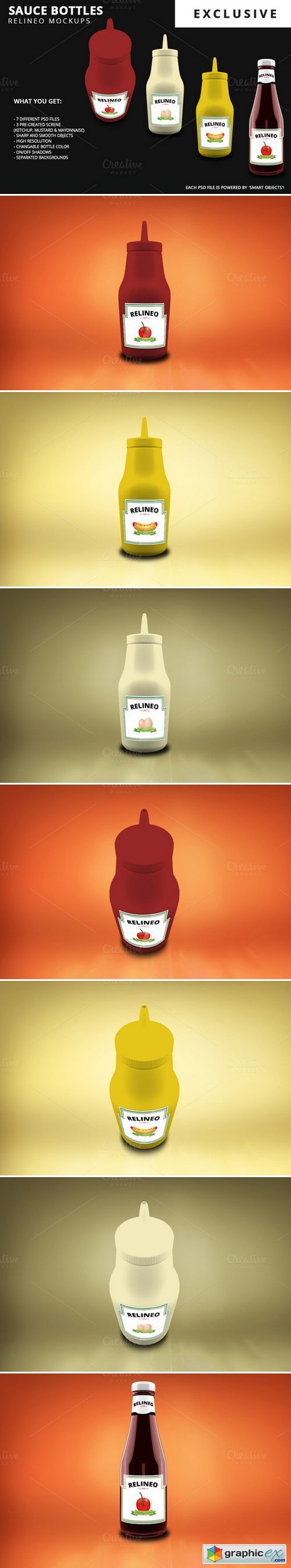 Sauce Bottles Mockup Pack
