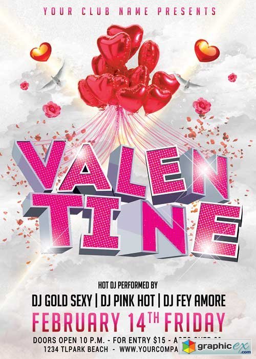 Valentine Date Party Flyer v1