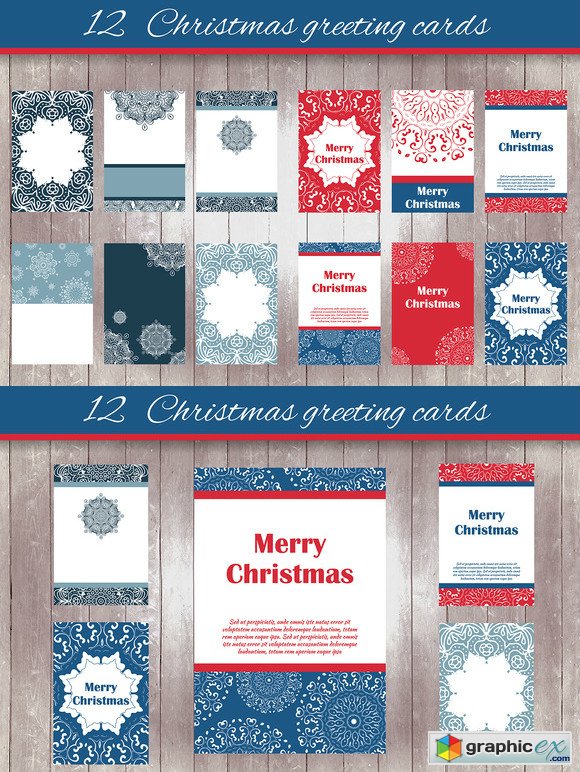 12 Christmas greeting cards