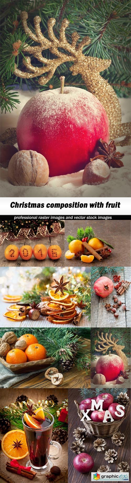 Christmas composition with fruit