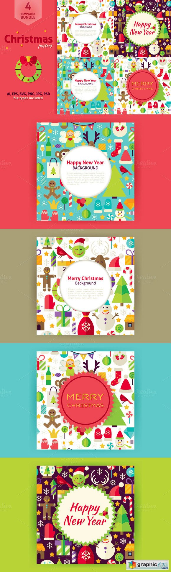 Merry Christmas Vector Posters