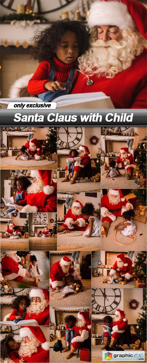 Santa Claus with Child - 15 UHQ JPEG
