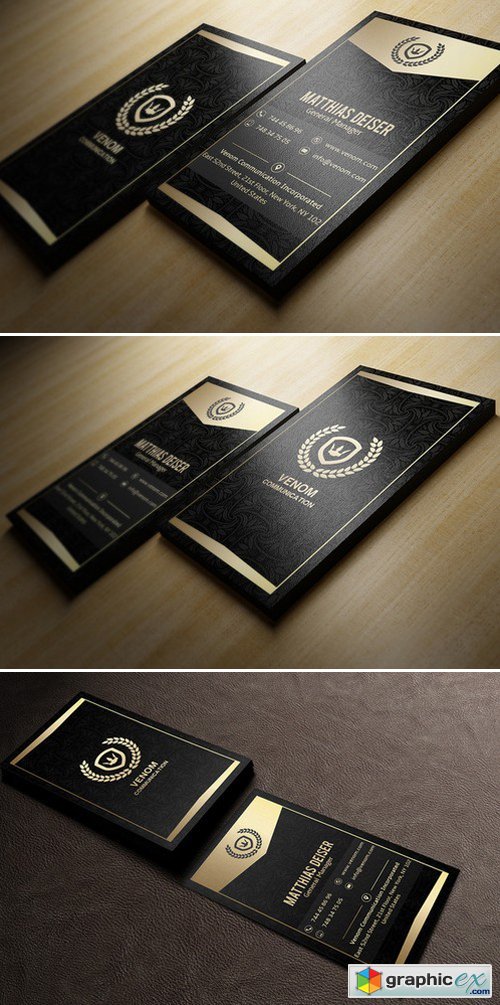 Gold And Black Business Card 93997
