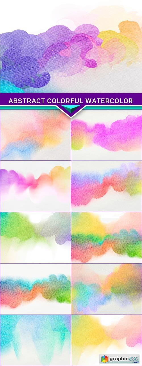 Abstract colorful watercolor for background 11x JPEG