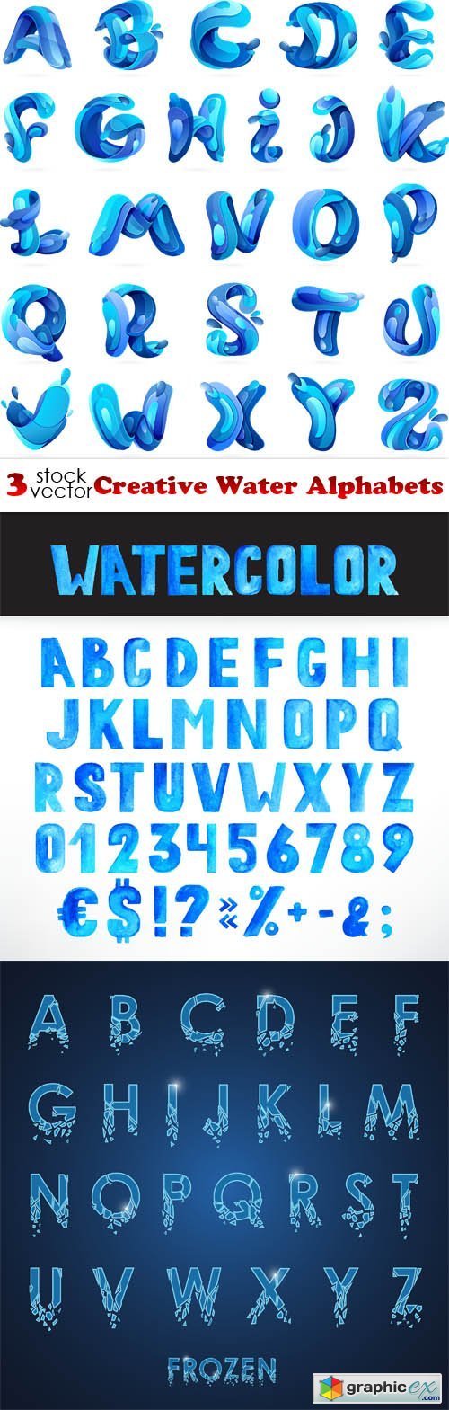 Vectors - Creative Water Alphabets