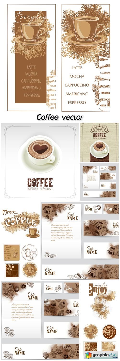 Coffee, logos, labels vector