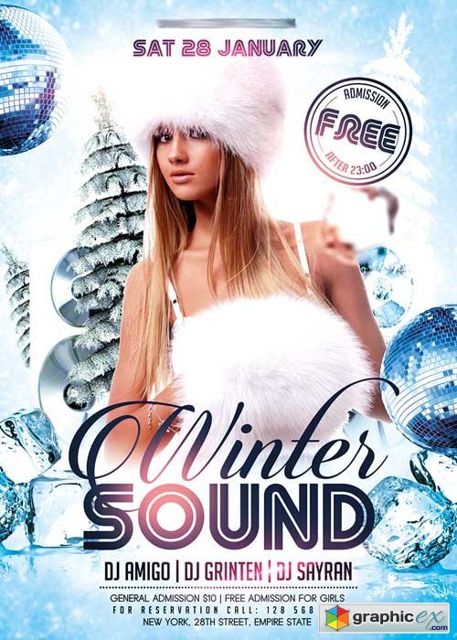 Winter Mix Flyer PSD Template + Facebook Cover