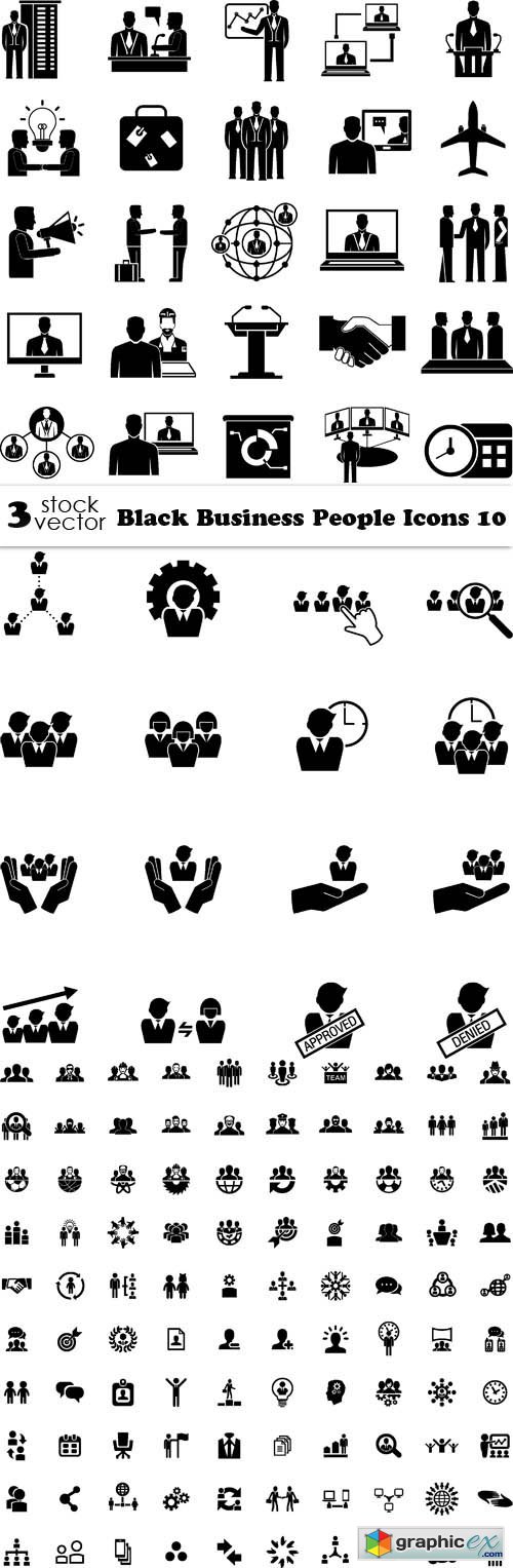 Vectors - Black Business People Icons 10