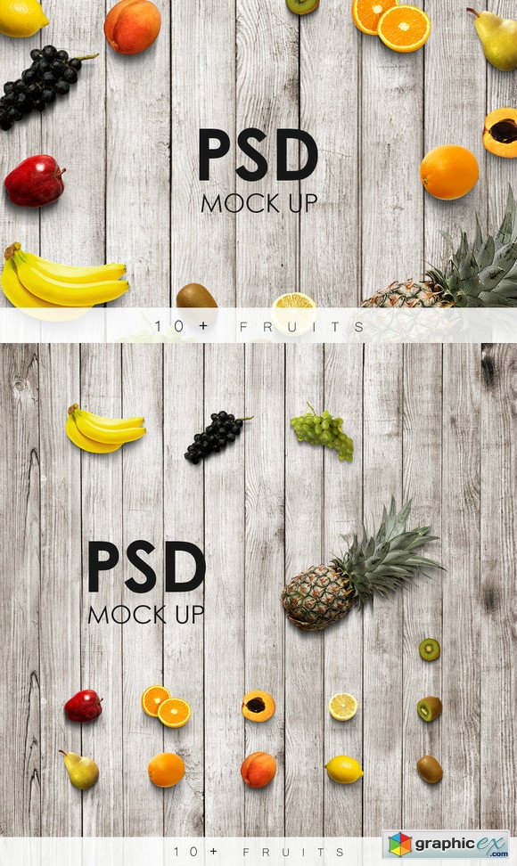 10+ Fruits PSD Mock-Up