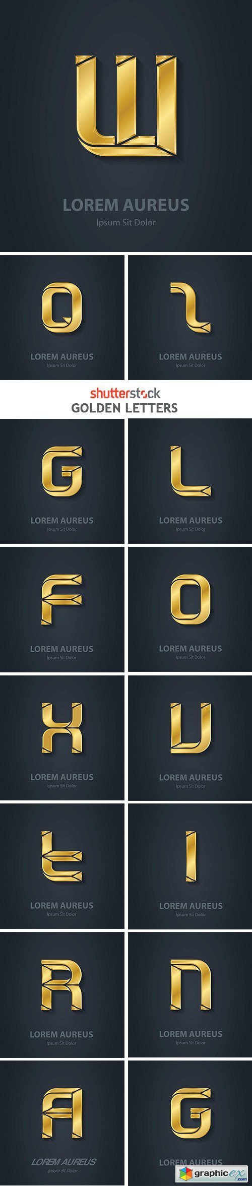 Golden Letters - 26xEPS