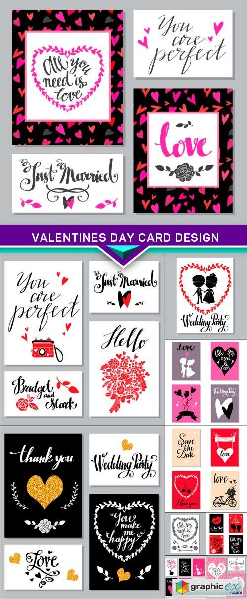 Valentines day card design 10x EPS