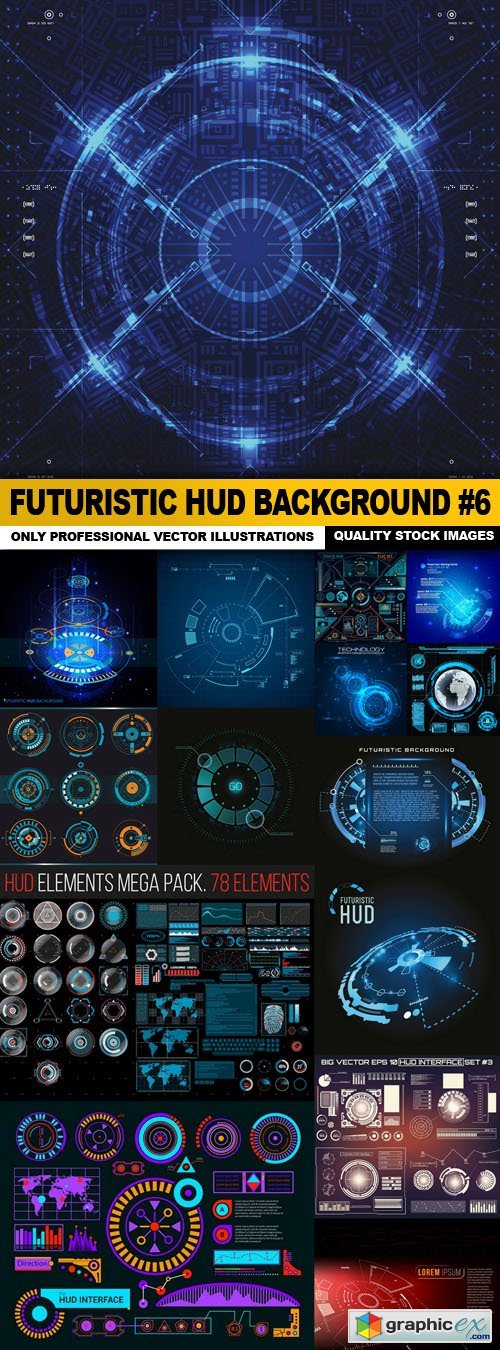 Futuristic HUD Background #6 - 15 Vector