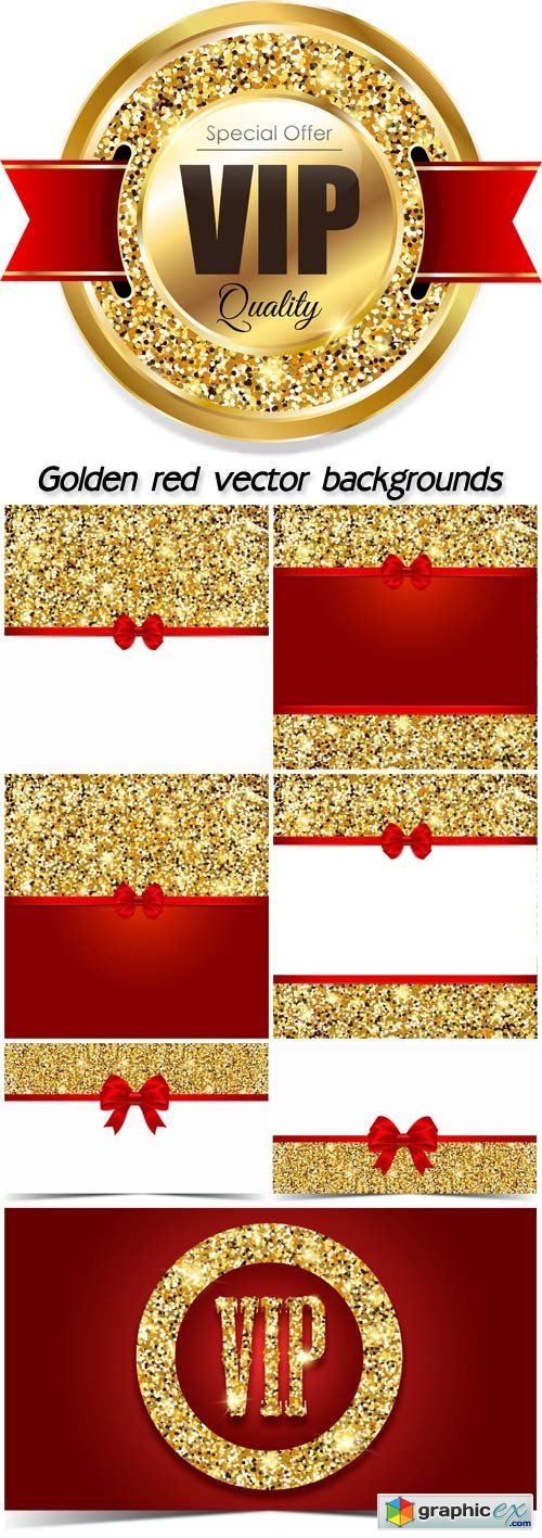 Golden red vector backgrounds and VIP cards