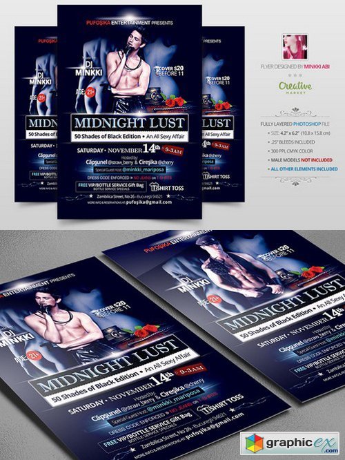 Midnight Lust Flyer | Poster