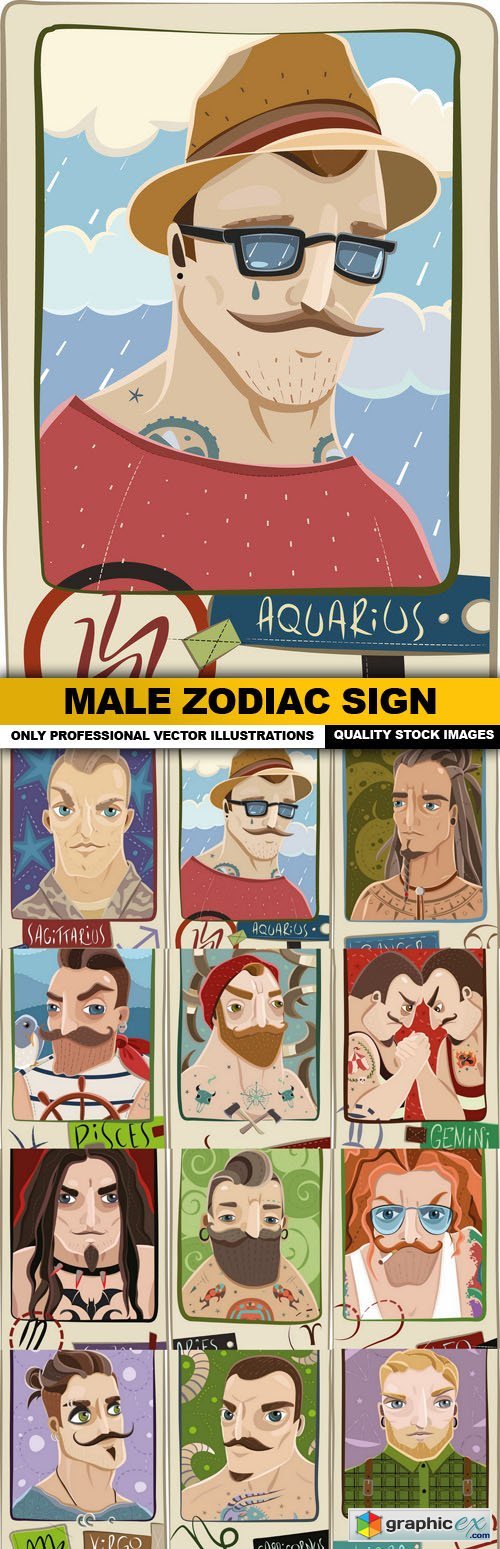 Male Zodiac Sign - 12 Vector