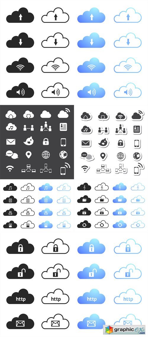 Cloud Computing Icons Set