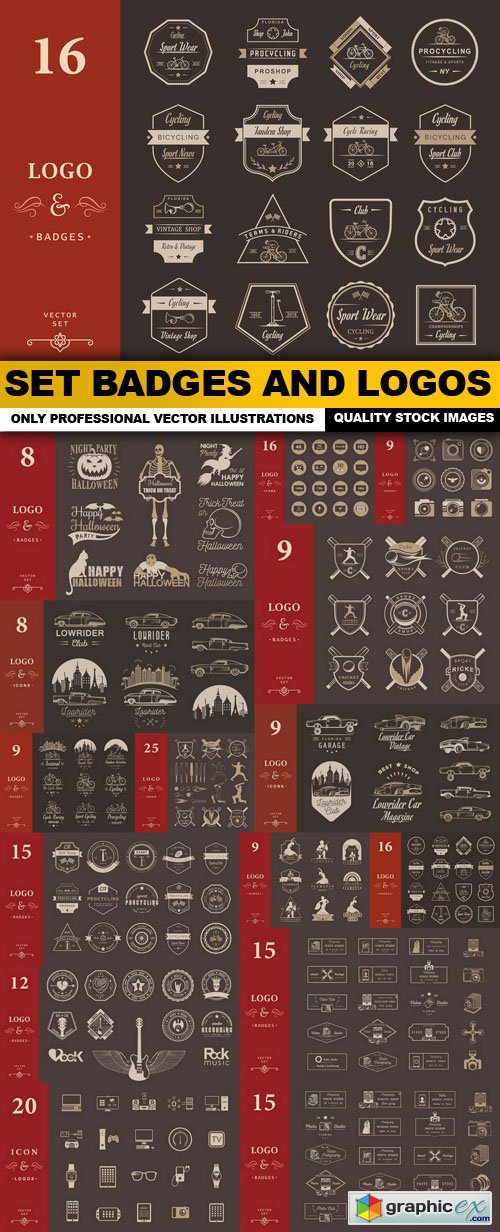 Set Badges And Logos - 15 Vector