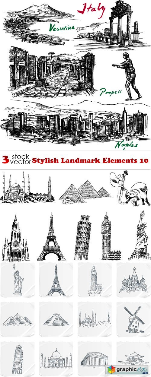 Vectors - Stylish Landmark Elements 10