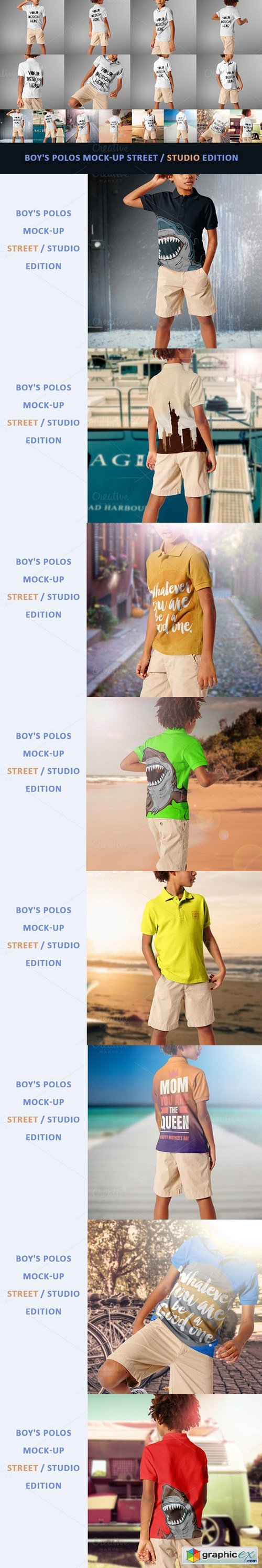 Boy's Polos Mock-up Street / studio