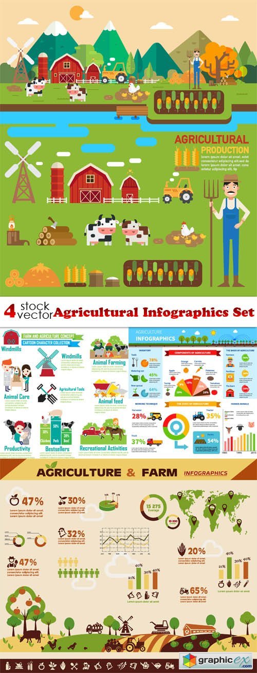 Vectors - Agricultural Infographics Set