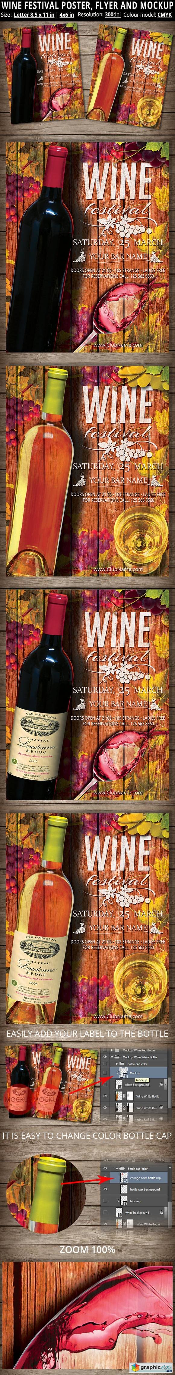 Wine Festival Poster Flyer Mockup