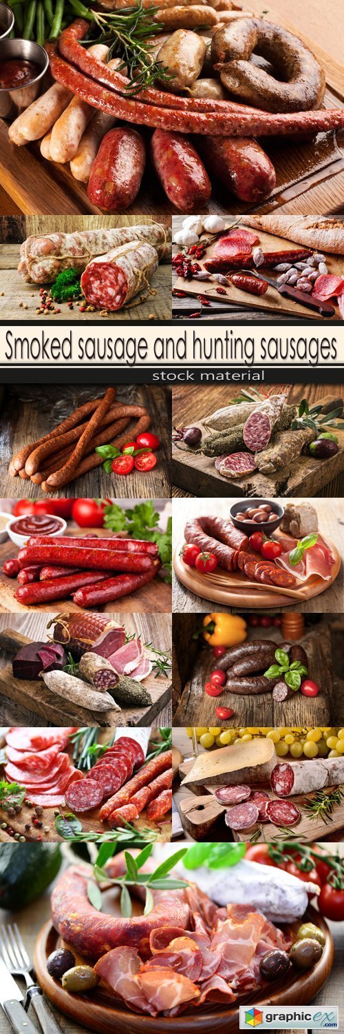 Smoked sausage and hunting sausages