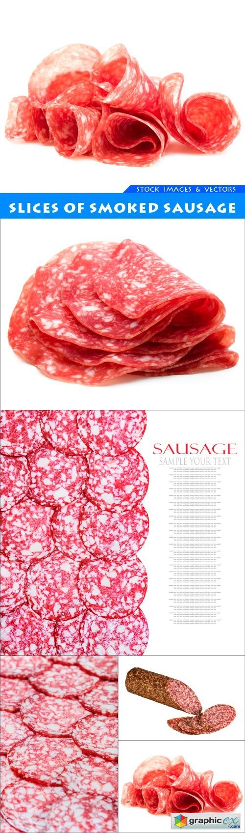 Slices of smoked sausage 5X JPEG