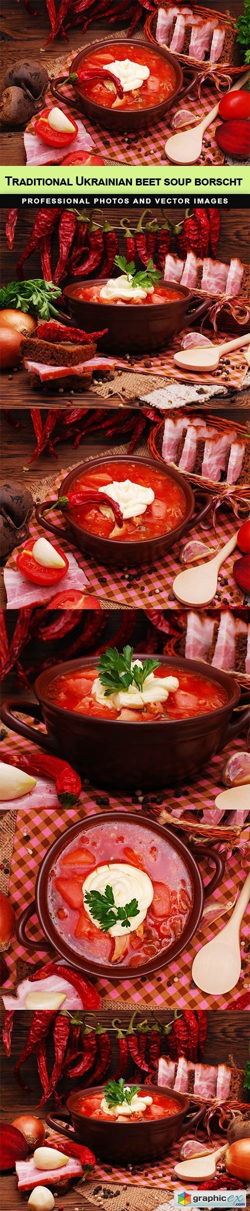 The traditional Ukrainian beet soup borscht