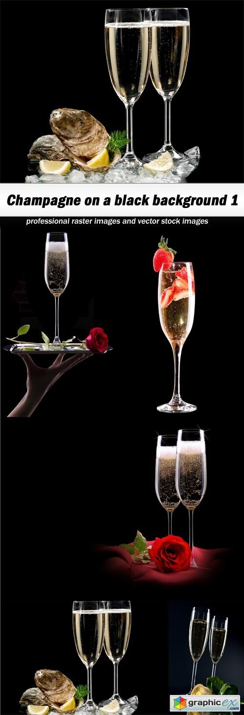 Champagne on a black background 1