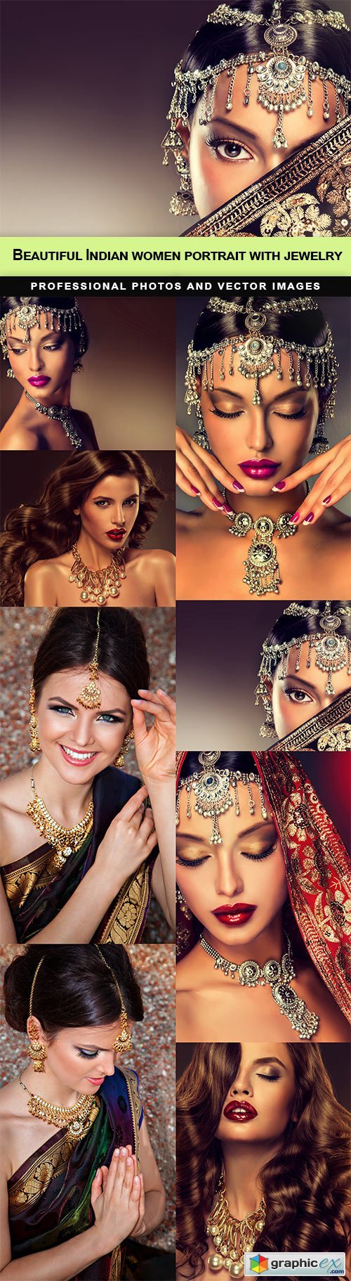 Beautiful Indian women portrait with jewelry