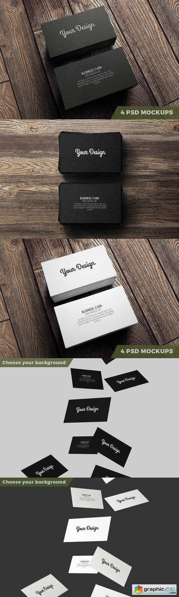 4 Pack PSD Business Cards