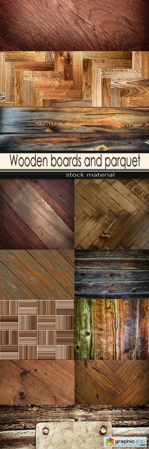 Wooden boards and parquet