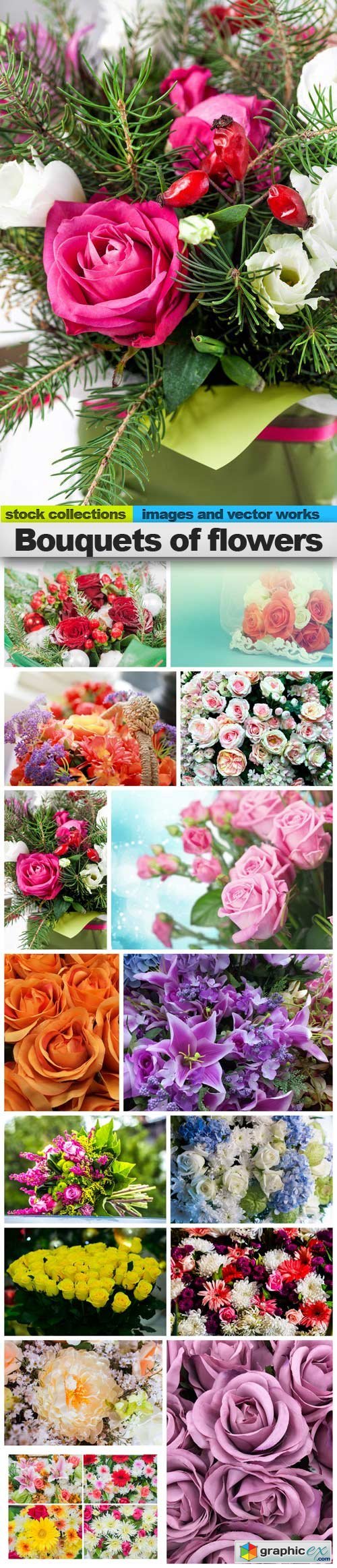 Bouquets of flowers, 15 x UHQ JPEG