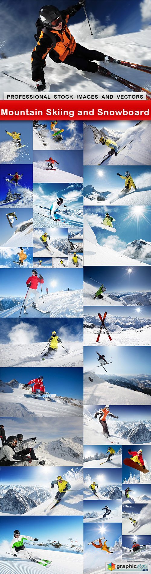 Mountain Skiing and Snowboard - 30 UHQ JPEG