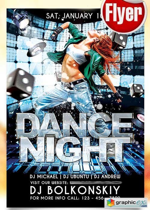 Dance Club Flyer PSD Template + Facebook Cover