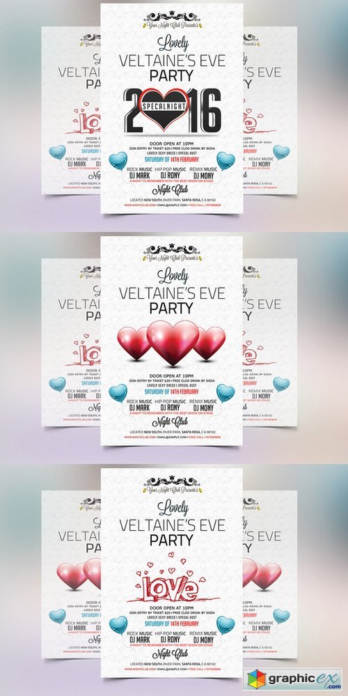 Valentines Eve 2016 Party Flyer