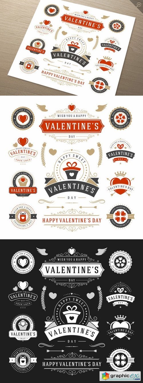 Valentine's Day Logo Badges & Labels